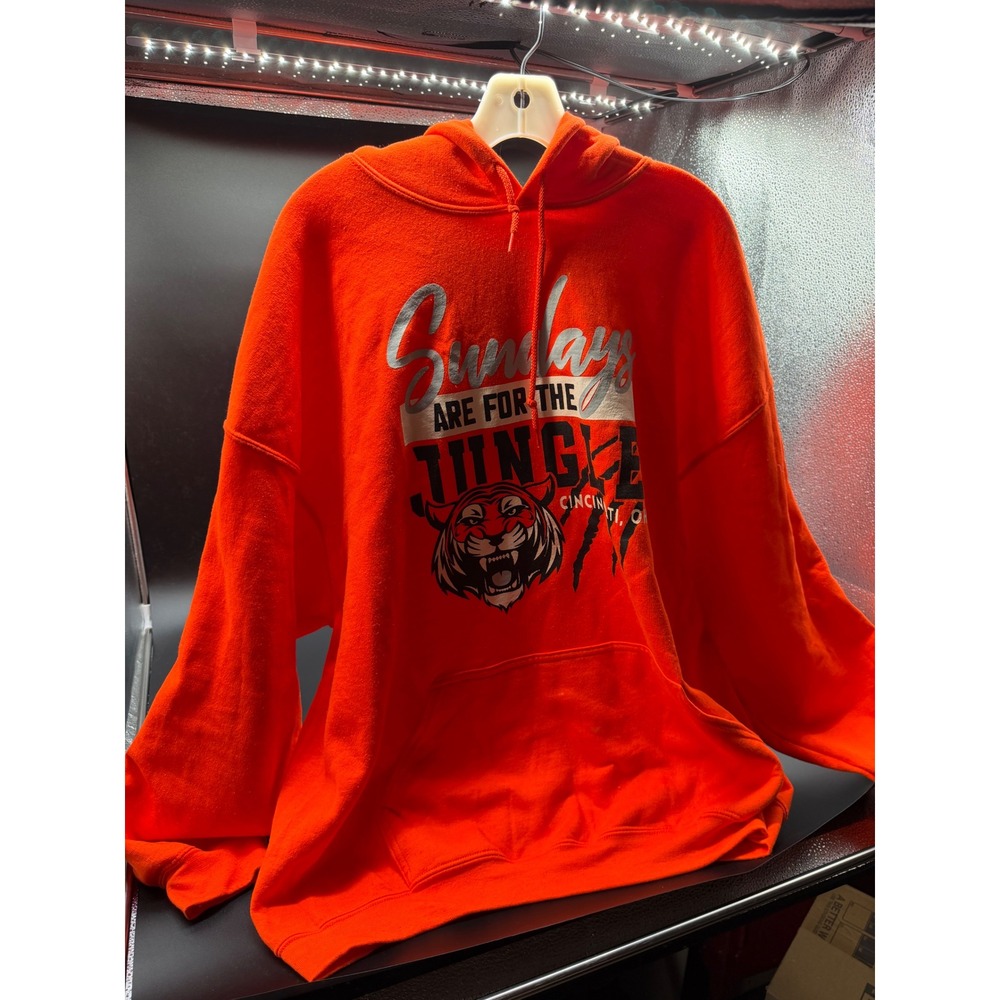 Sundays Are For The Jungle Cincinnati Tiger Orange Hoodie Mens XL Pullover